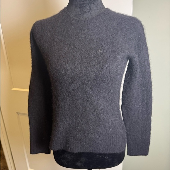 Lilly Pulitzer Black cashmere cable knit soft Sweater palm tree embroidery - Picture 1 of 7